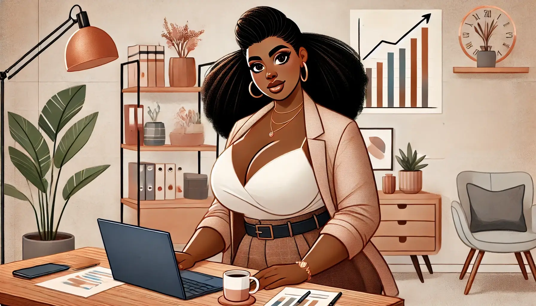 Femme noire sexy et business woman- AGENCE DIGITALE 06 - À Toi de Briller - Rédaction Web SEO