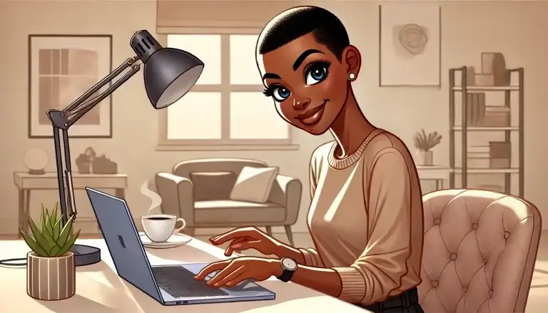 Femme noire qui gagne sa vie en écrivant. AGENCE DIGITALE 06 - À Toi de Briller - Rédaction Web SEO